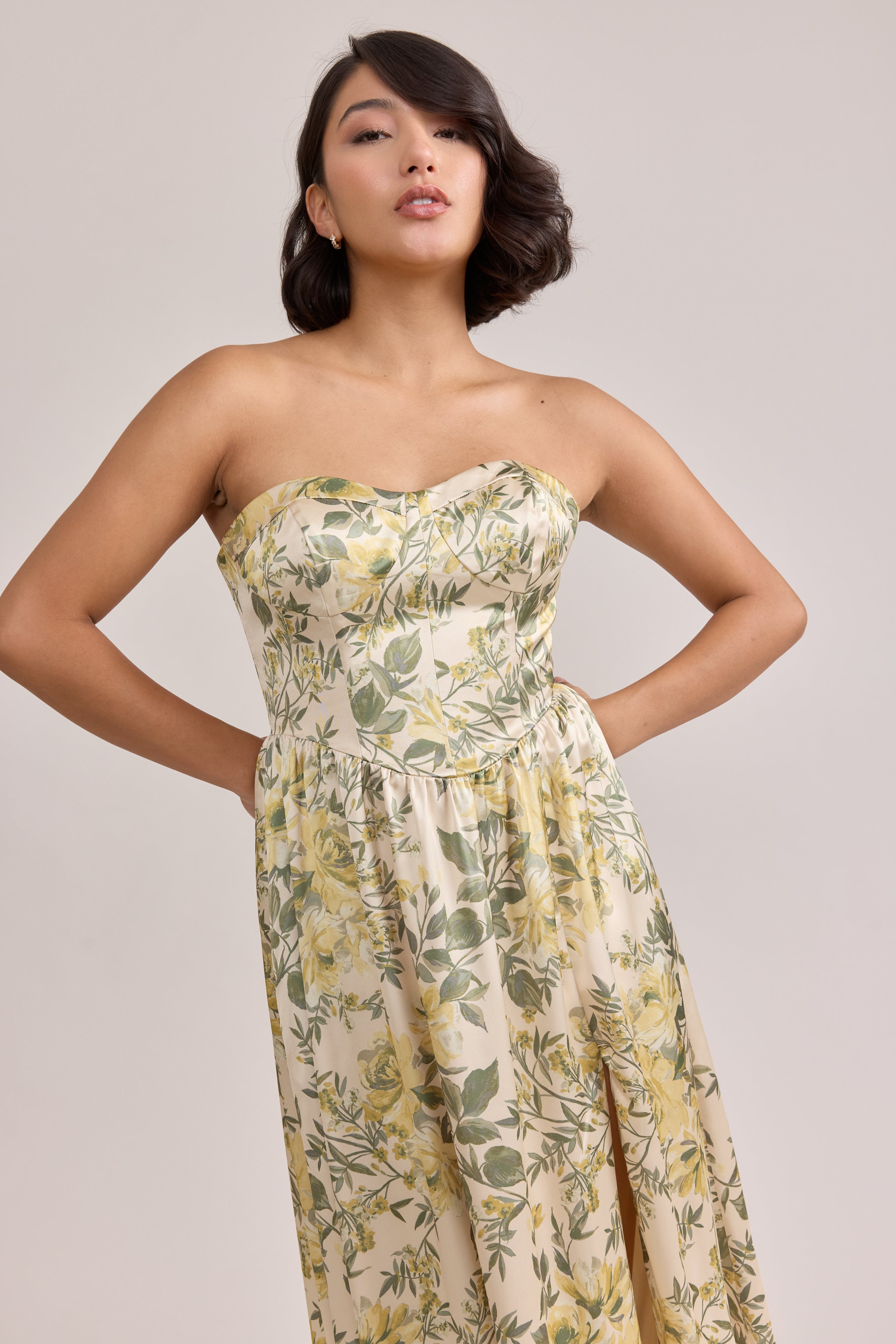 Sydney Satin Floral Print Dress