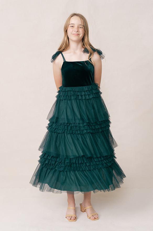 Juniors Tallulah Velvet + Tulle Dress
