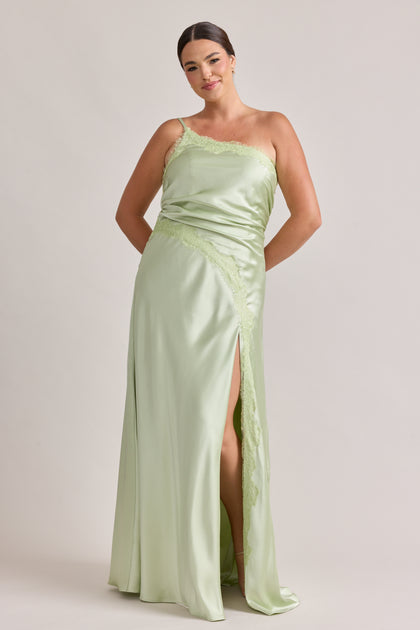 Taylor Satin + Lace Dress | Lily Green