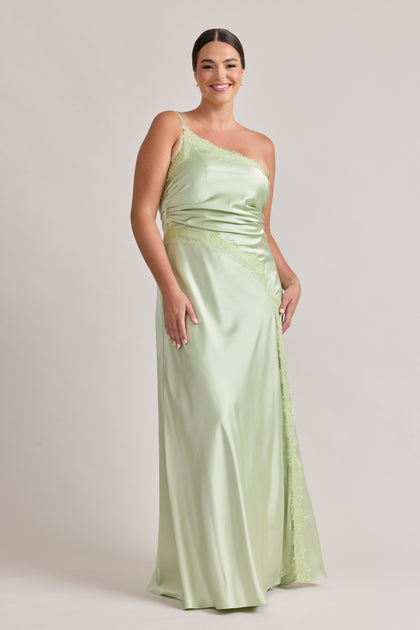 Taylor Satin + Lace Dress | Lily Green