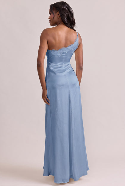 Taylor Satin + Lace Dress | French Blue