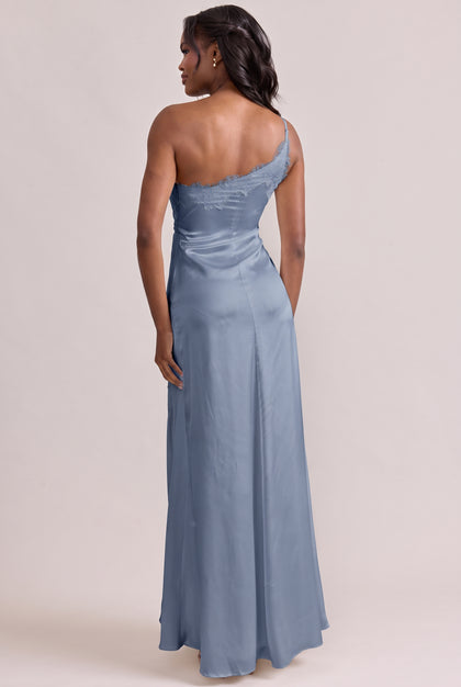 Taylor Satin + Lace Dress | French Blue