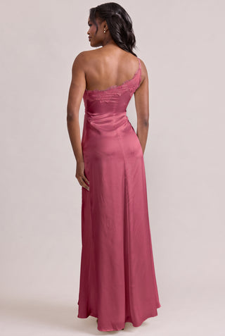 Taylor Satin + Lace Dress | Raspberry