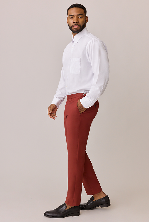 Terracotta Rust Pants | Made To Order Terracotta Rust / Modern / Side Adjusters Terracotta Rust Pants | Made To Order Terracotta Rust / Modern / Side Adjusters