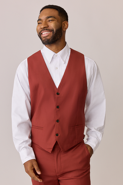 red dress vest Terracotta Rust Vest