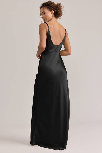 Tess Satin Dress | Black