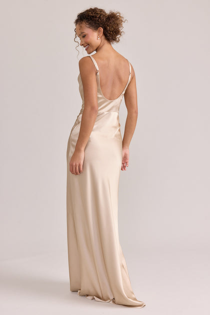 Model: Erica; Size: Small; Color: Gold Champagne