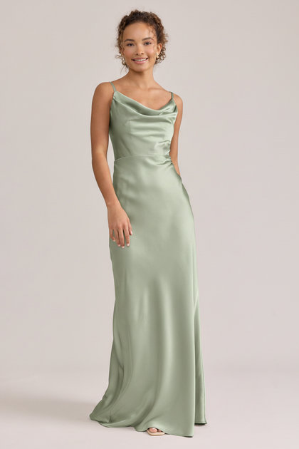 Tess Satin Dress | Sage