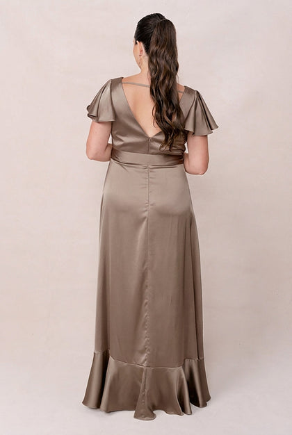 Thalia Satin Dress | Made To Order | Truffle