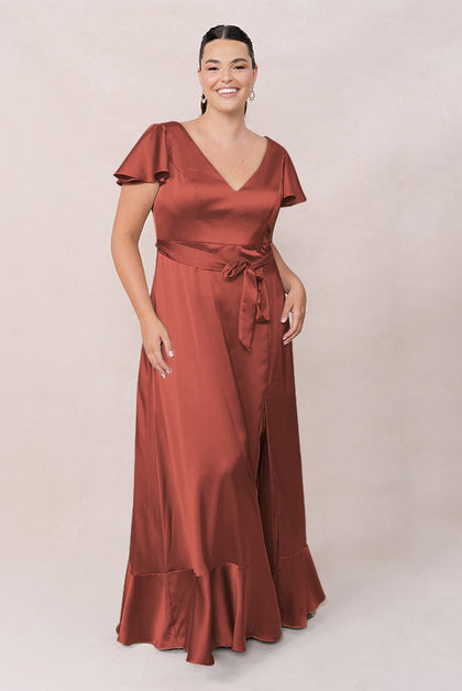 Thalia Satin Dress | Made To Order | Cinnamon Rose