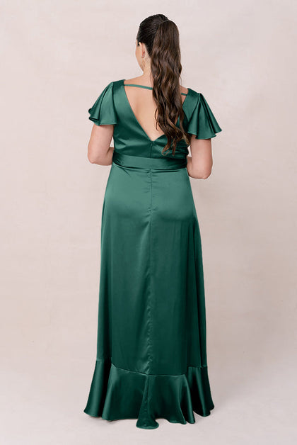 Thalia Satin Dress | Made To Order | Emerald