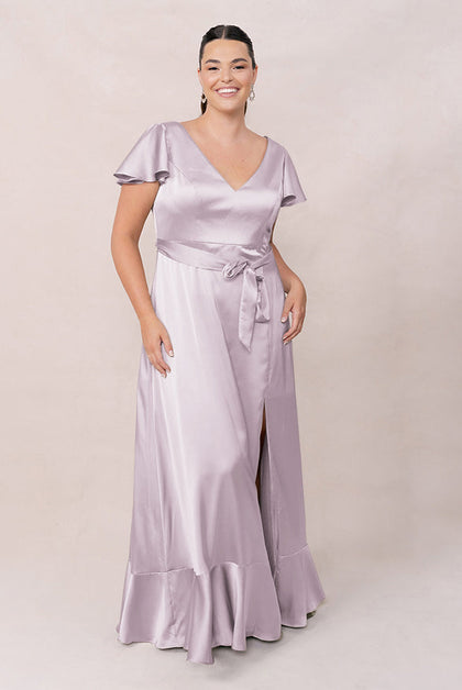 Thalia Satin Dress | Made To Order | Lilac
