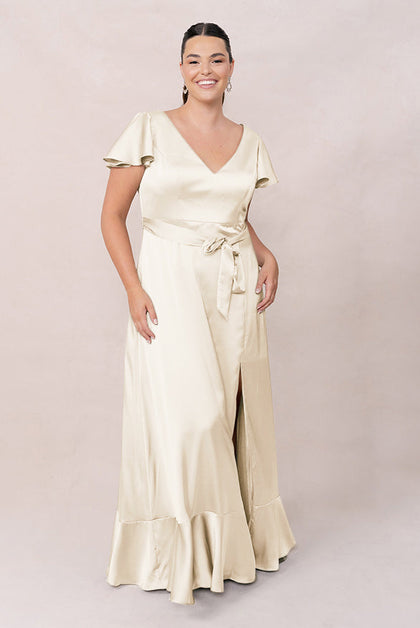 Thalia Satin Dress | Made To Order | Yellow