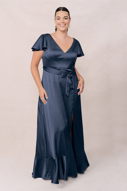 Thalia Satin Dress | Made To Order | Romantic Blue