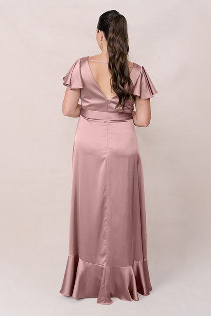 Thalia Satin Dress | Made To Order | Rose Quartz