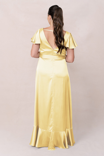 Thalia Satin Dress | Made To Order | Yellow