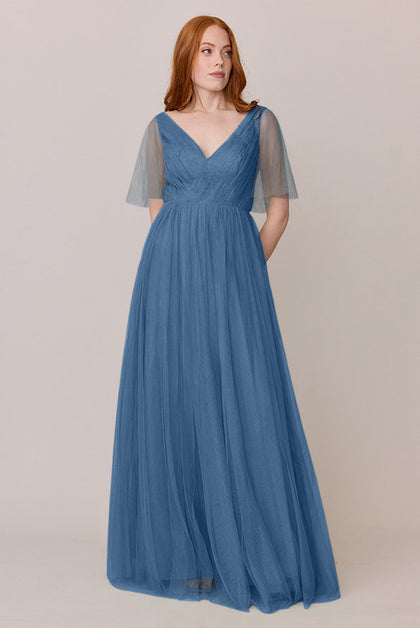 Thea Tulle Dress | Made To Order | Dusty Blue