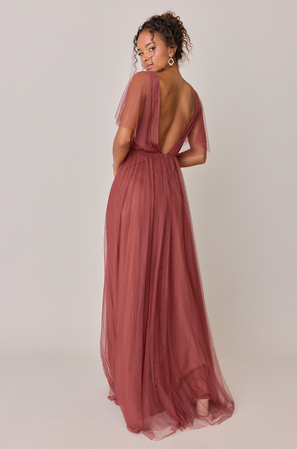 Model: Erica; Size: 4; Color: Rosewood