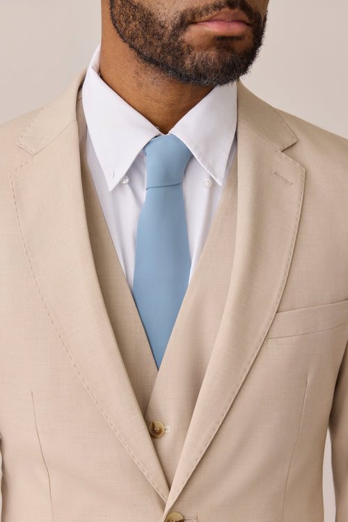 Color: French Blue, Pictured with Light Tan Suit 
