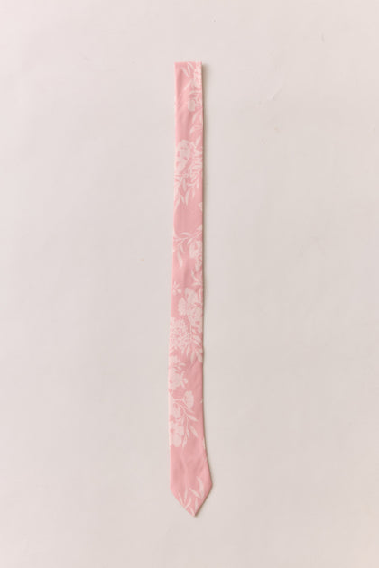 Satin Floral Print Tie | Made To Order | Blush Bouquet