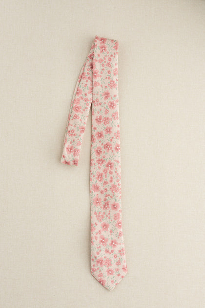 Satin Floral Print Tie | Made To Order | Blushing Bride Posey
