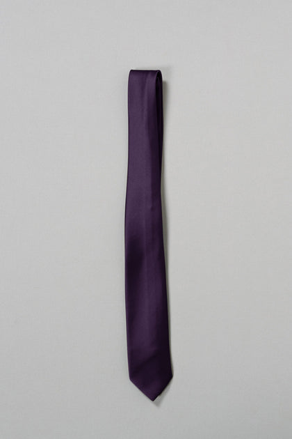 Satin Tie | Made To Order | Eggplant