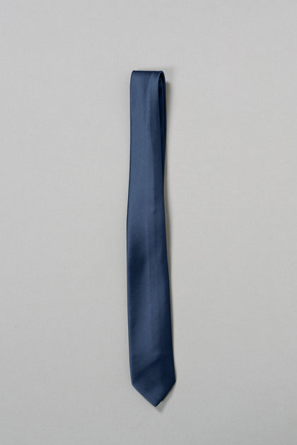 Satin Tie | Made To Order | Navy Blue