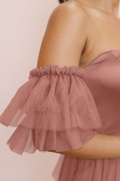 Tulle Tiered Poof Sleeves | Made To Order | Desert Rose