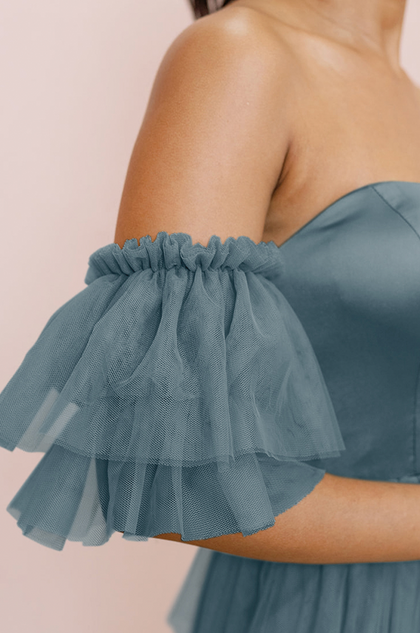 Tulle Tiered Poof Sleeves | Made To Order | Eucalyptus
