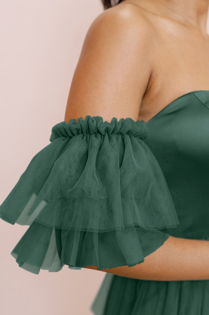 Tulle Tiered Poof Sleeves | Made To Order | Greenery