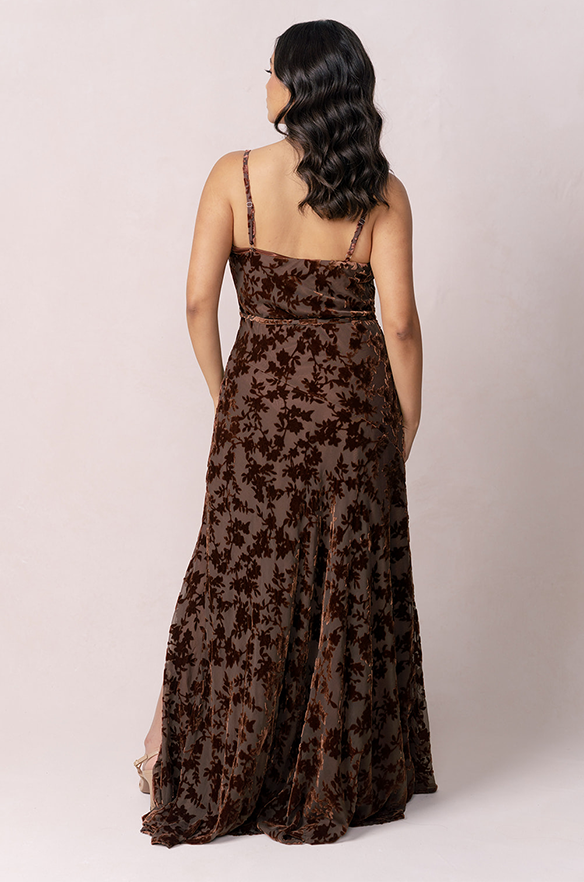 Tilley Floral Burnout Velvet Dress | Made To Order Classic Emerald Tilley Floral Burnout Velvet Dress | Made To Order Classic Emerald