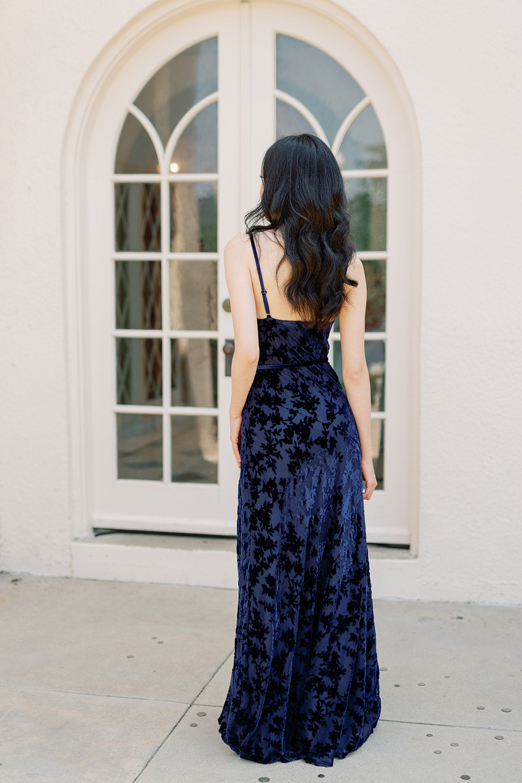 Floral Burnout Velvet Dress, Black - New Arrivals - The Blue Door
