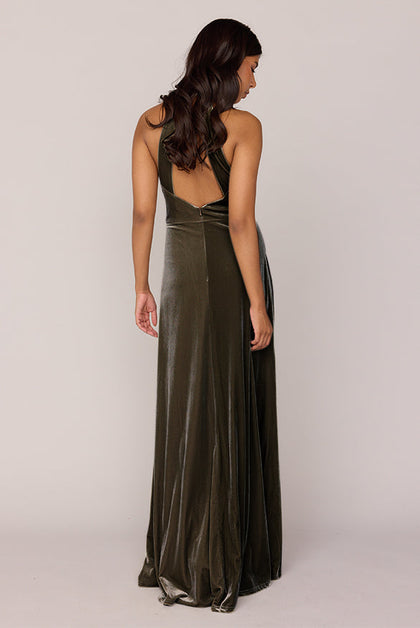 Tori Velvet Dress | Made To Order | Olive