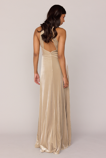 Tori Velvet Dress | Made To Order | Gold Champagne
