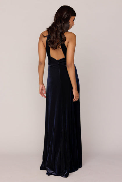 Tori Velvet Dress | Made To Order | Navy Blue