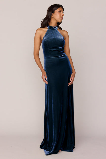 Tori Velvet Dress | Made To Order | Royal Blue