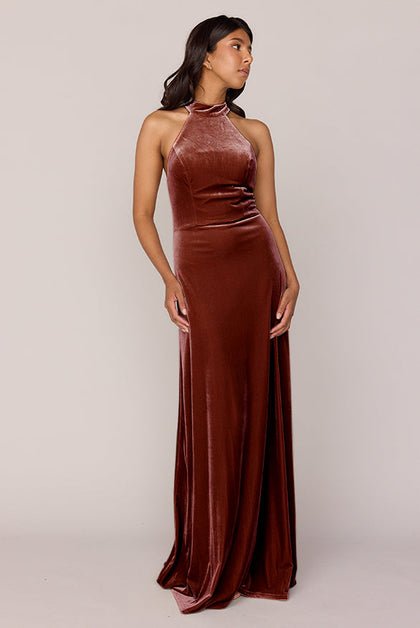 Tori Velvet Dress | Made To Order | Terracotta