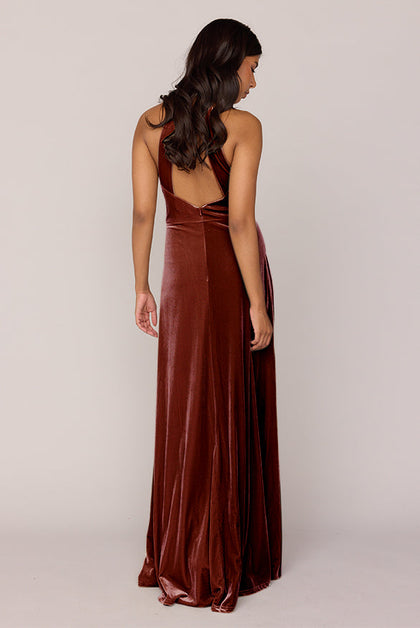 Tori Velvet Dress | Made To Order | Terracotta