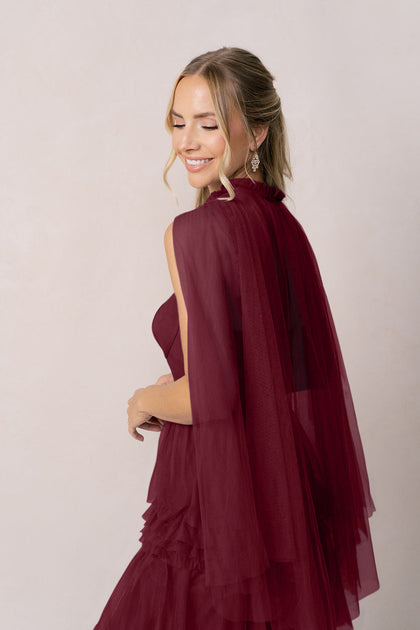 Tulle Cape | Made To Order | Cabernet