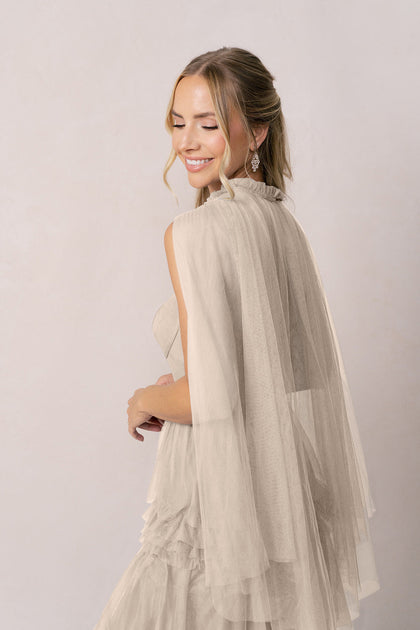 Tulle Cape | Made To Order | Champagne