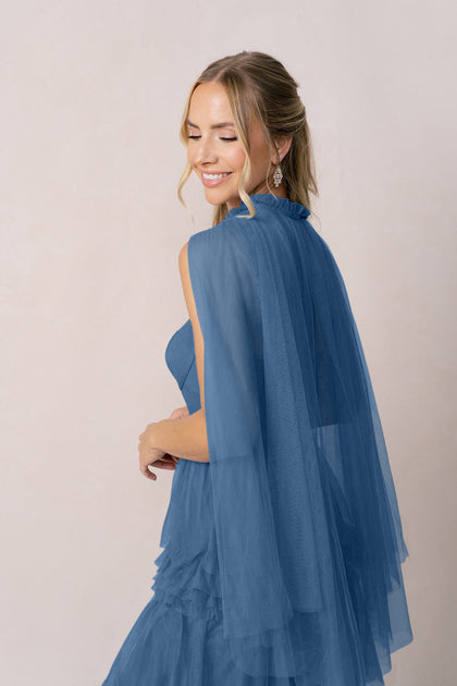Tulle Cape | Made To Order | Dusty Blue