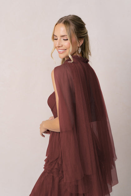 Tulle Cape | Made To Order | Mahogany
