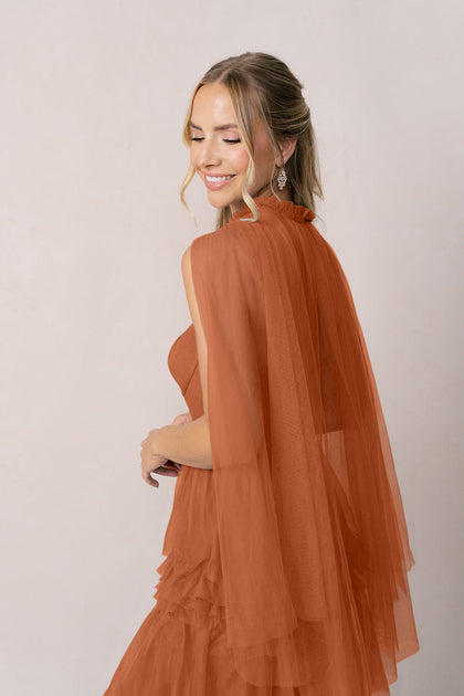 Tulle Cape | Made To Order | Rust