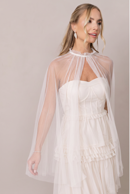 Tulle Cape | White Pearl
