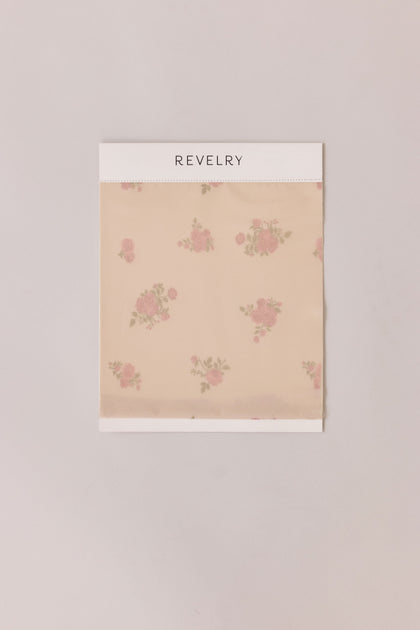 Tulle Floral Print Mega Swatch | Champagne Petit Rose