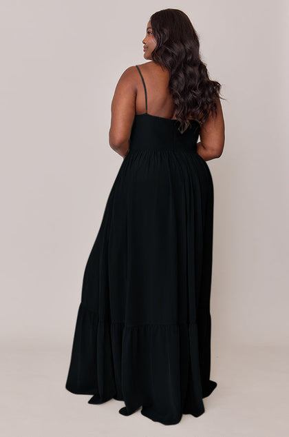 Valentina Chiffon Dress | Made To Order | Black