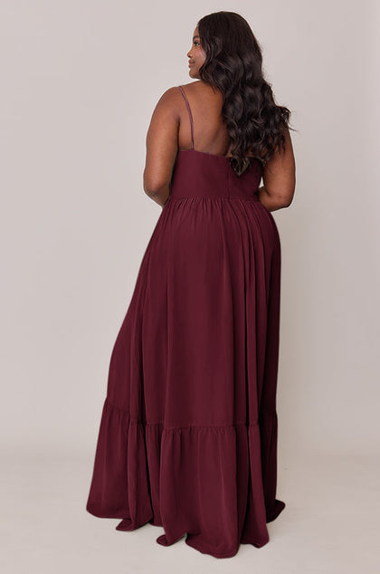 Valentina Chiffon Dress | Made To Order | Cabernet