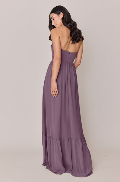 Valentina Chiffon Dress | Made To Order | Dusty Purple