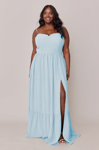 Valentina Chiffon Dress | Made To Order | Light Blue
