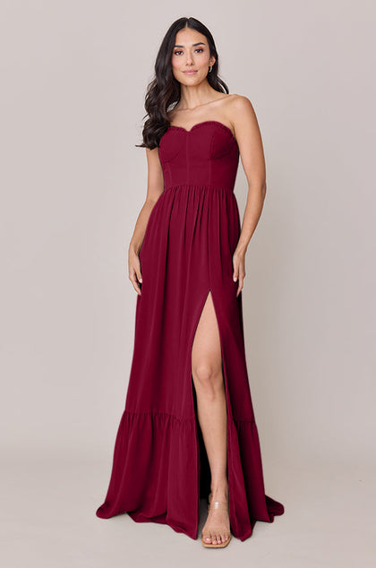 Valentina Chiffon Dress | Made To Order | Marsala